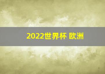 2022世界杯 欧洲